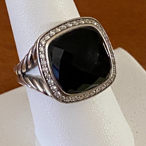 David Yurman Albion Ring-Black Onyx with Diamonds - Picture 14 of 16